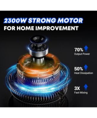 2300W Electric Cement Mixer 110V Blue 6 Speed Handheld Concrete Mortar Mud Mixer Lightweight Ventilated Design for Home Renovation Use