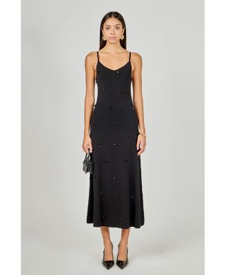 Women's Embellished Knit Midi Dress