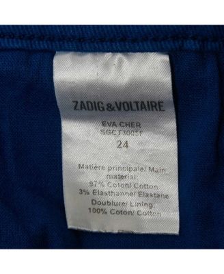 Women's Blue Cotton Drill Skinny Eva Cher Jeans