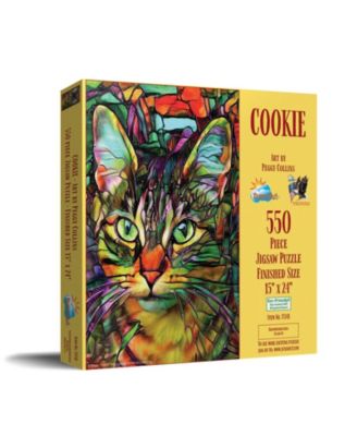 Cookie Stained Glass Cat 550 piece Jigsaw Puzzle for Adults