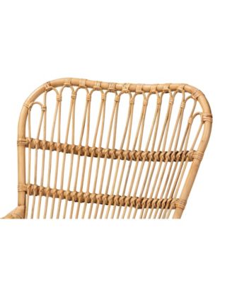 Boxton Studio Earvin 2-Pc. Rattan Bohemian Armchair and Footstool Set