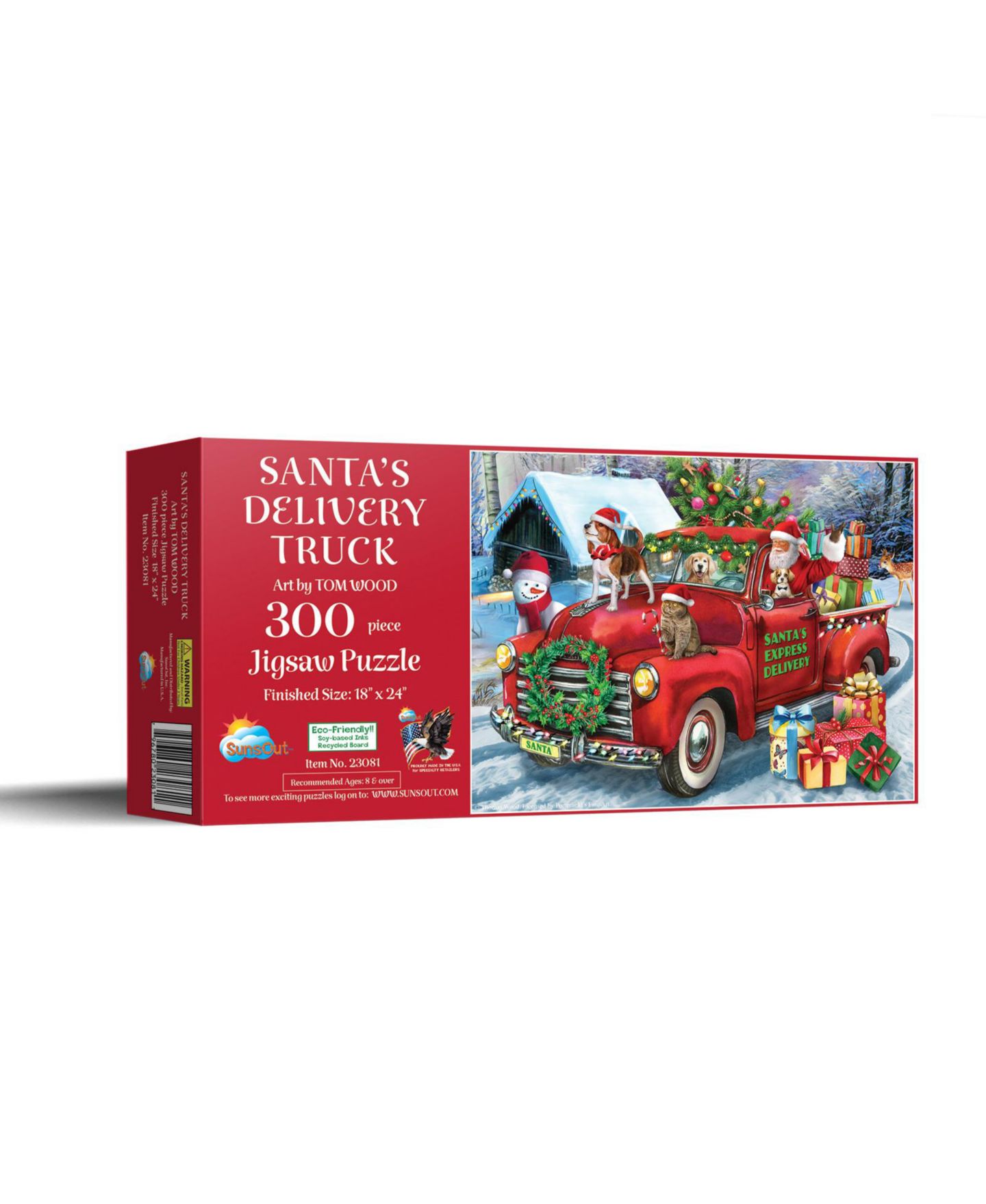 Детский пазл SunsOut Santa's Delivery Truck 300-Piece Interlocking Christmas Jigsaw Puzzle, от 15 лет — фото 1