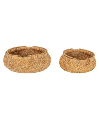 Water Hyacinth Handwoven Flower Basket Set of 2