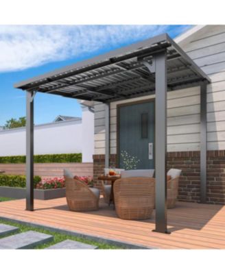 8'X8' Hardtop Gazebo Outdoor Pergola Lean to Metal Pergolas