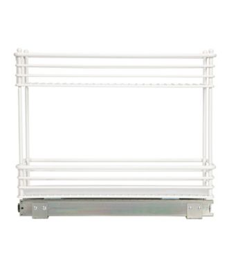 Glidez Steel Pull-Out Basket Storage Organizer, 2-Tier Design, White