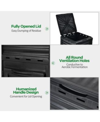 80-Gallon Outdoor Composter with Large Openable Lid and Bottom Exit Door