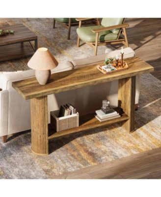 55-Inch Modern Console Table, Narrow Sofa Table for Hallway, Wooden Entrance Table