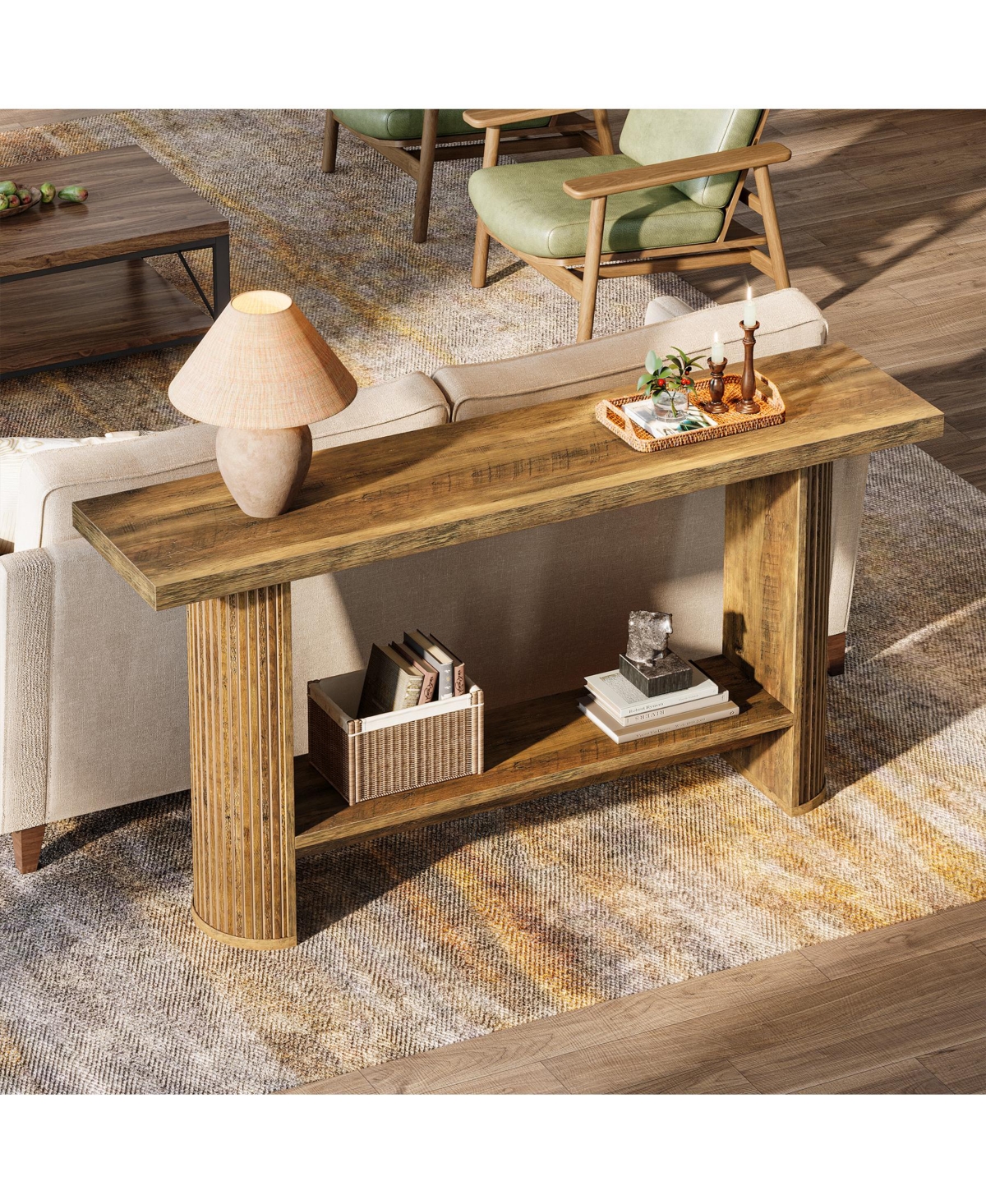 Tribesigns 55-Inch Modern Console Table, Narrow Sofa Table for Hallway, Wooden Entrance Table