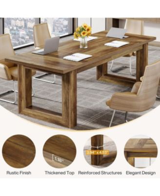 2 PCS Engineered Wood Modern Office Meeting Table