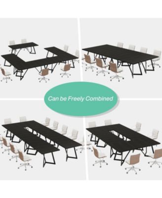 70.87" Conference Table, Rectangular Seminar Table Boardroom Desk for Office Meeting Conference Room