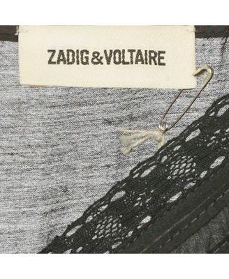 Women's Black Lace Trim Cotton Rilli Asymmetric Midi Dress