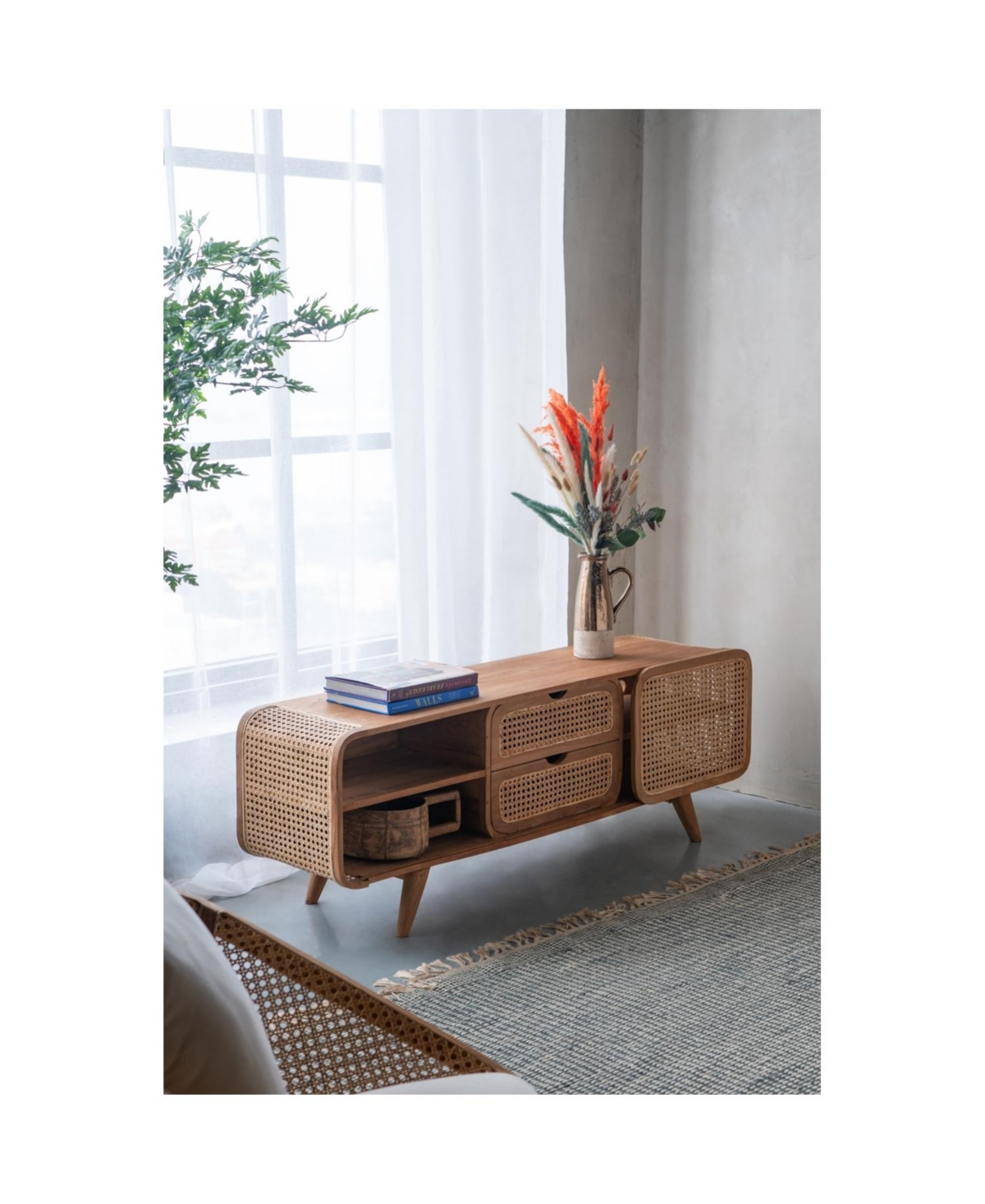 Streamdale Furniture Streamdale 59x15x20" Teak Cabinet