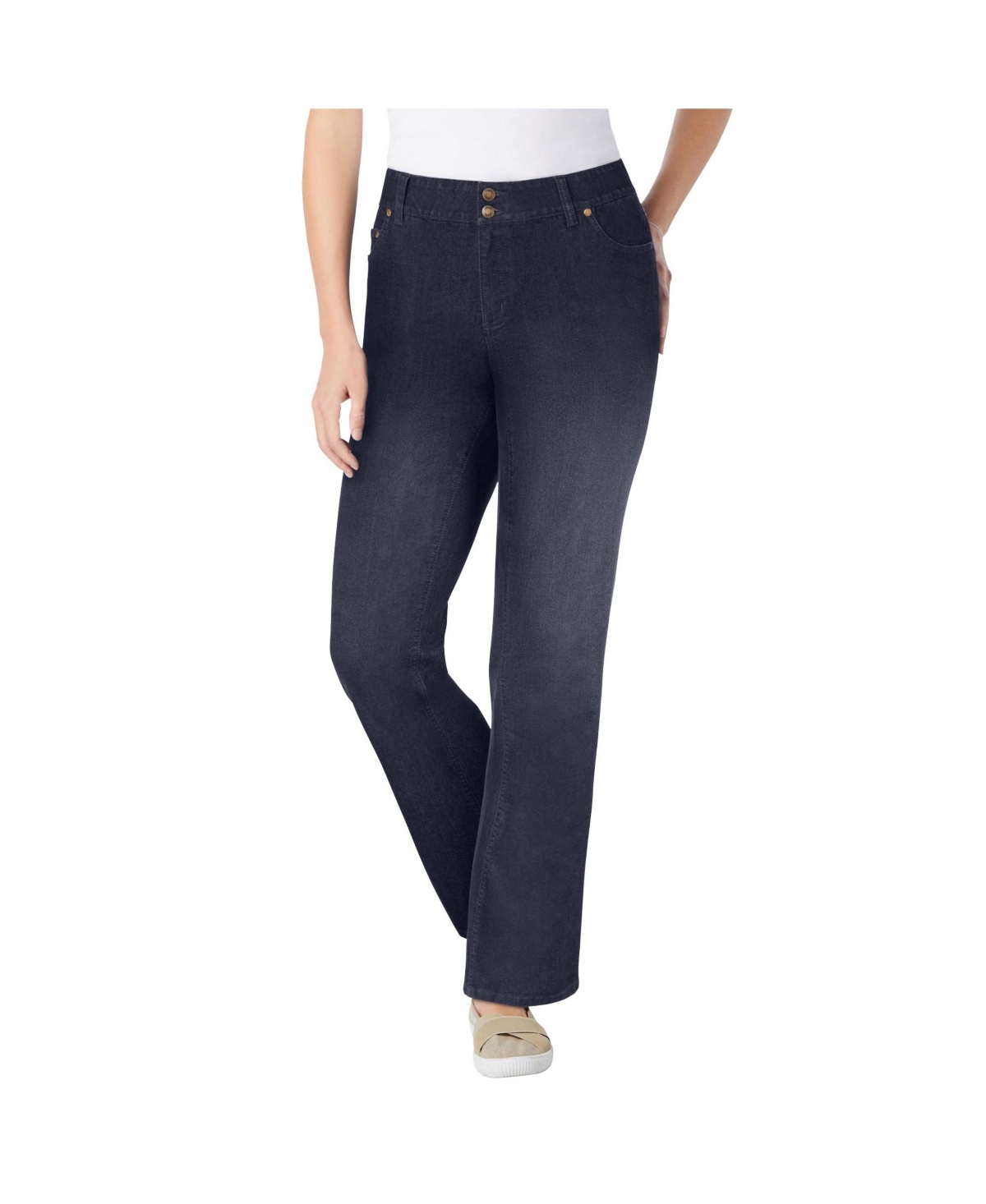 Woman Within Women's Tall Secret Solutions Tummy Smoothing Bootcut Stretch Denim Jeans