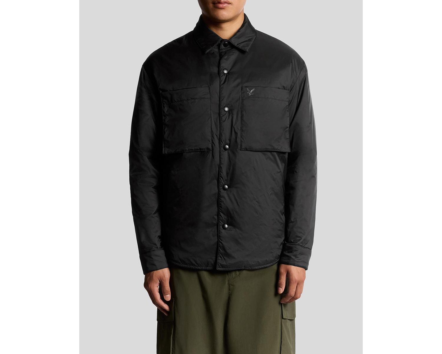 Men's Long Sleeve Collared Insulated Overshirt