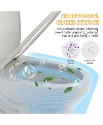 Ceramic One Piece Elongated Skirted Bathroom Fixture with Comfortable Seat Height and Soft-Closing Seat&Lid