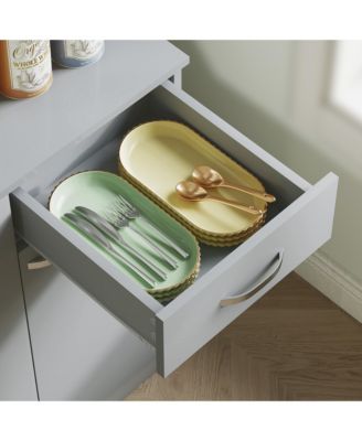 71" Buffet with Hutch, Kitchen Pantry with 6 Doors and Drawer