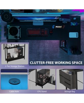 58" Reversible L Shaped Desk, Corner Computer Desk,