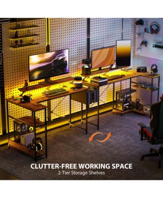 58" Reversible L Shaped Desk, Corner Computer Desk,