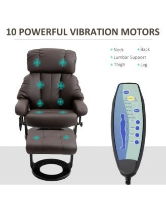 Massage Recliner Chair, Footrest, 360 Swivel Lounger w/ Ottoman,