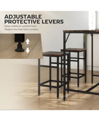 5-Piece Modern Industrial Dining Table Furniture Set w/4 Armless Chairs