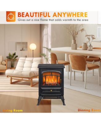 Electric Fireplace Heater with Realistic LED Flames