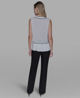 Women's Pleated Detail Sleeveless Top
