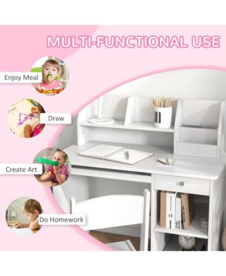 Kids Desk and Chair Set for 5-8 Year Old with Storage,