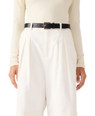 Women's Square and Wave Keeper Buckle 2-Pc Textured Belt