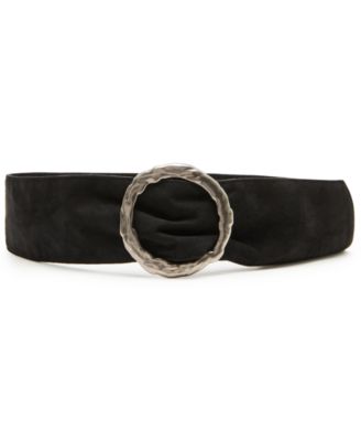 Women's Hammered Circle Buckle Sash Belt