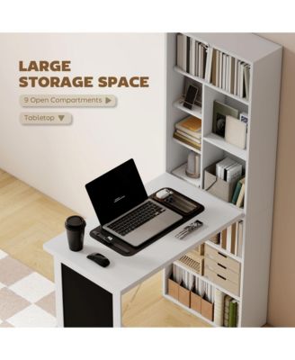 Convertible Desk with board & Shelf Multi-Function Table,