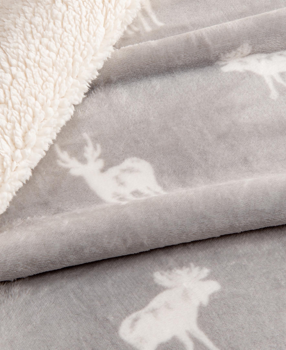 Linery & Co. Velvet Plush Reversible Sherpa Throw Blanket