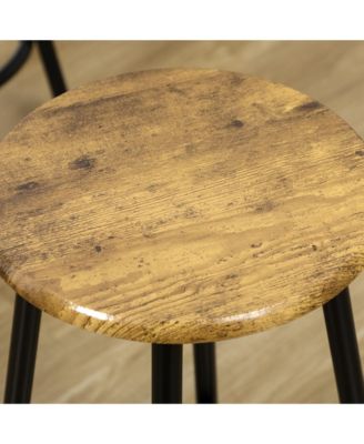 5-Piece Rustic Bar Table and Stool Set for Dining Room