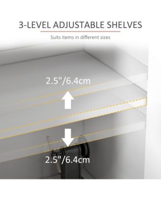 Sideboard Buffet Cabinet with Chevron Doors, Pine Wood Legs,