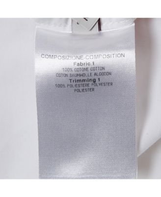 Womens White Erica Palm Tree Embroidery Cotton Long Shirt Dress