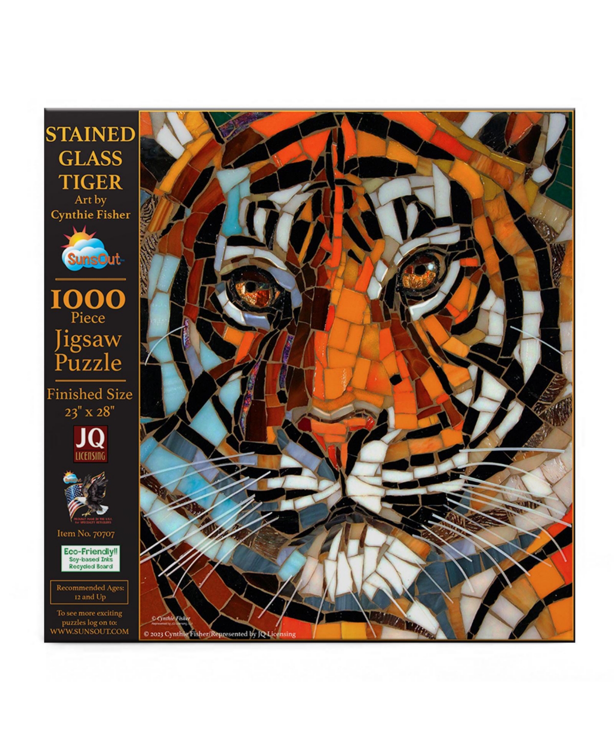SunsOut Stained Glass Tiger 1000 piece Jigsaw Puzzle for Adults