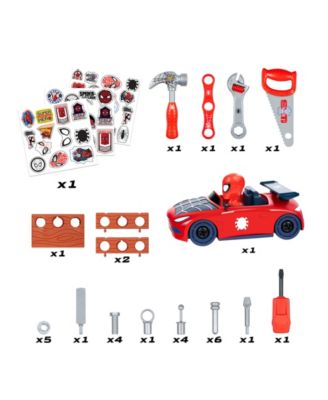 Spider-Man Tool Bench Playset with Take Apart Car, 55 Pieces