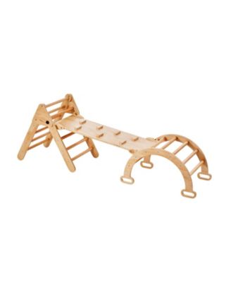 Pikler Triangle 5-in-1 Wooden Toddler Climbing Set Indoor Gym