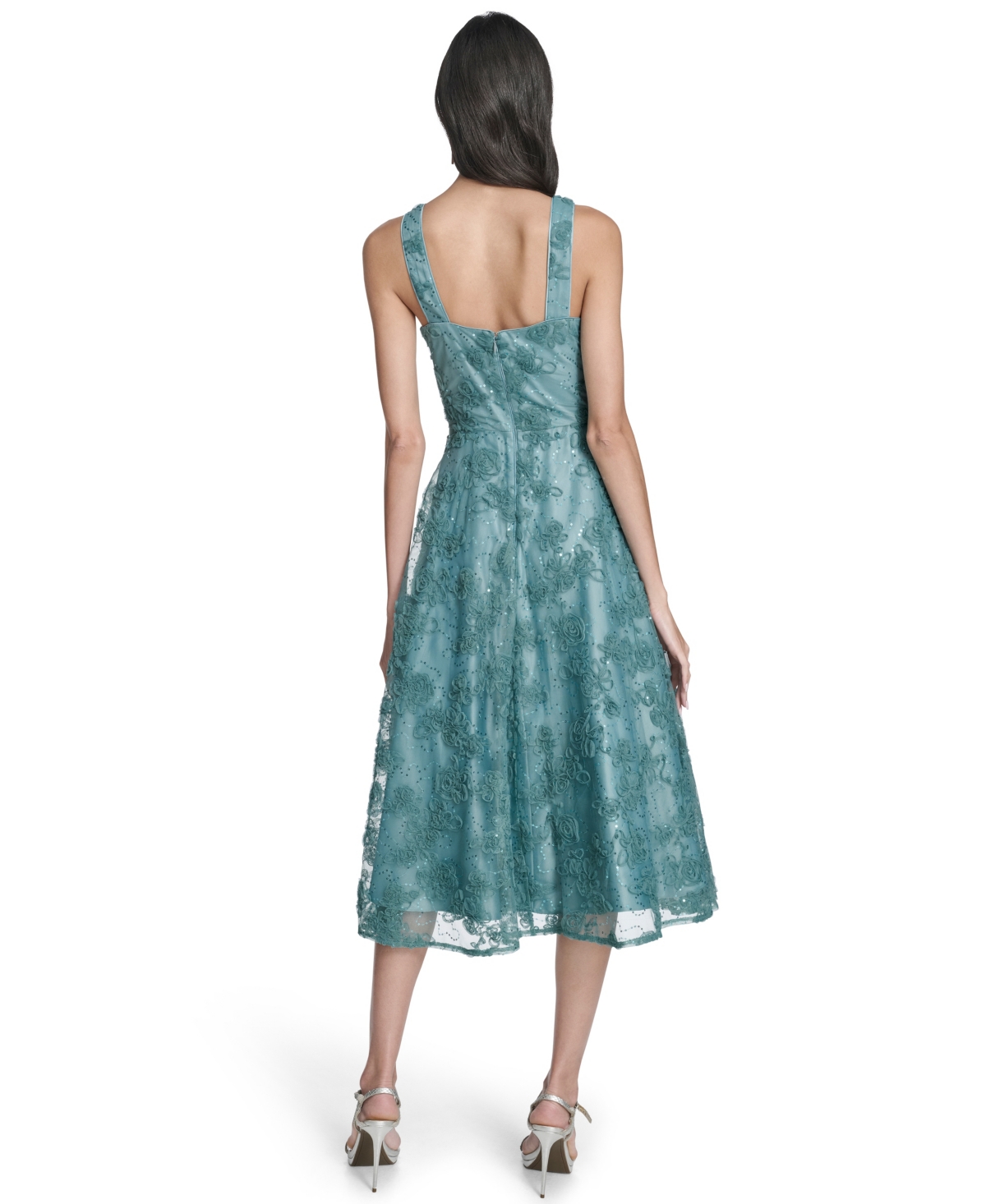 Eliza J Women's Sleeveless V-Neck Fit and Flare Midi Dress