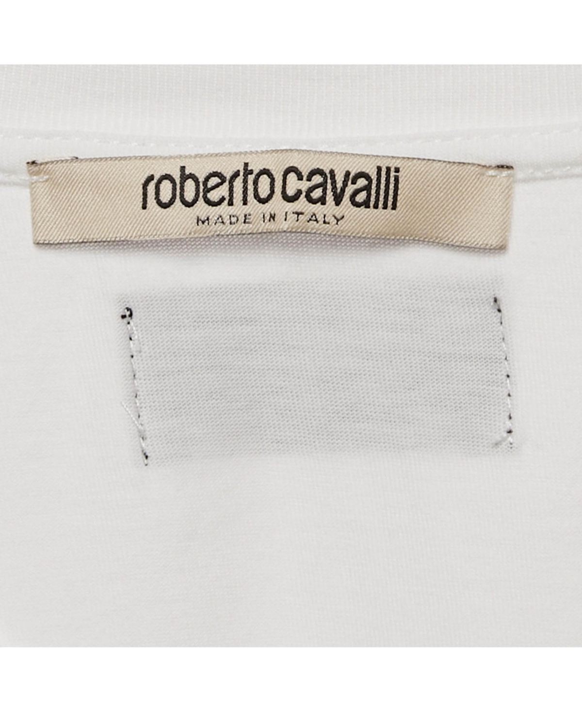 Pre-Owned Roberto Cavalli Women's Jersey Walk Of Fame Patched Crew Neck T-Shirt