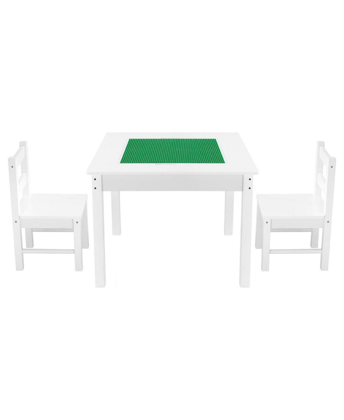 Детская игрушка HONGGE Kids Reversible Block-Compatible Activity Table With 2 Chairs, Ages 3+, цвет: Белый — фото 11