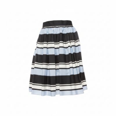 Women's Pre-Owned Dolce and Gabbana Blue Striped Cotton Flared Mini Skirt