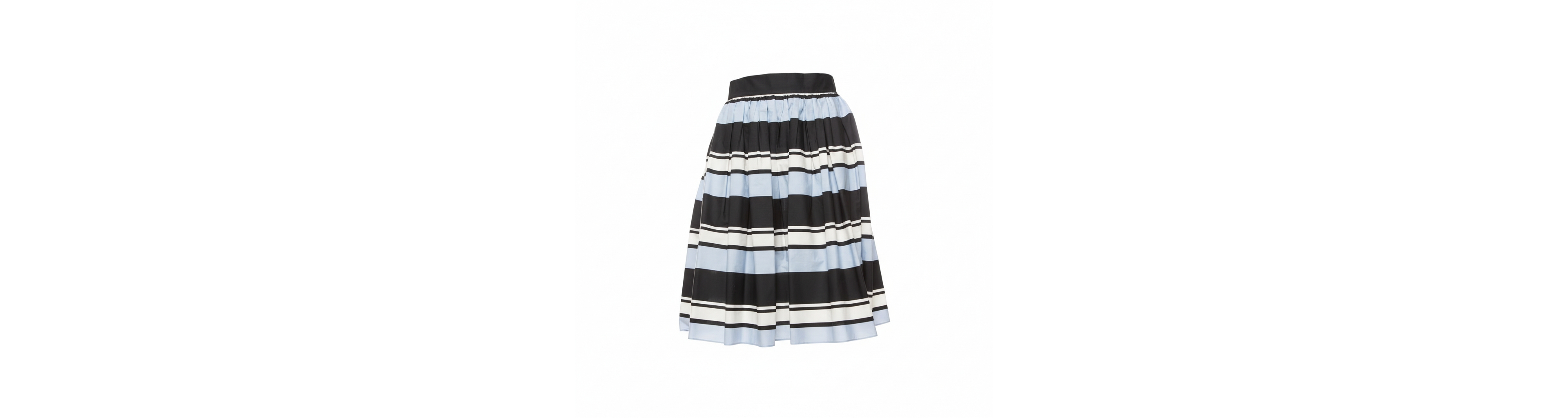 Pre-Owned Dolce & Gabbana Women's Pre-Owned Dolce and Gabbana Blue Striped Cotton Flared Mini Skirt