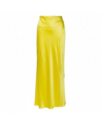 Women's Silk Satin Flared Maxi Skirt