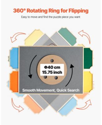 1500-Piece Rotating Puzzle Board 34"x25" with Drawers and Cover