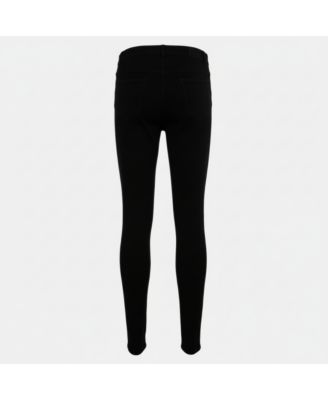Women's Black Knit Zip Front Leggings