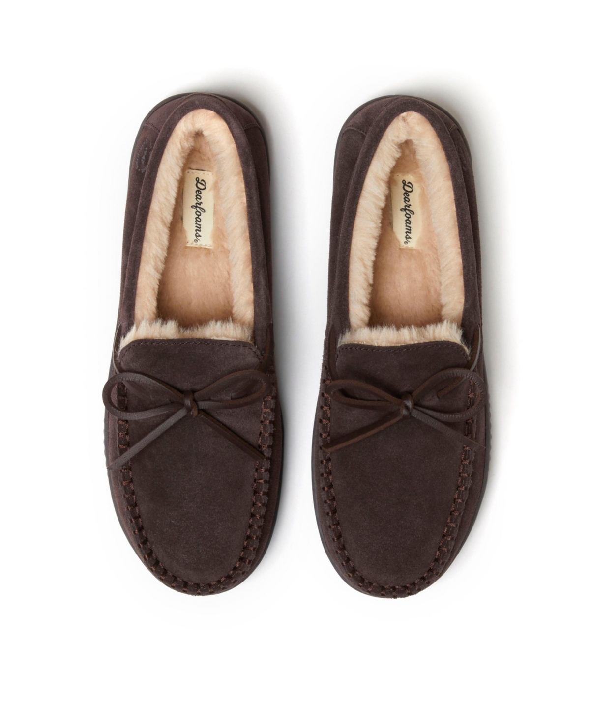 Dearfoams Men's Douglas Genuine Suede Moccasin House Shoe Slipper