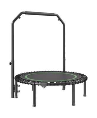 Foldable Mini Trampoline 40" Fitness Rebounder with Adjustable Handle