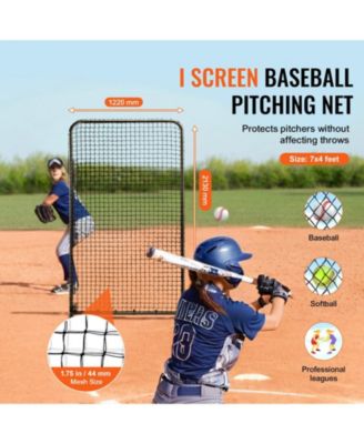 I-Screen Baseball Net, 7x4 ft Safety Pitching Screen with Carry Bag and Stakes, Heavy-Duty Batting Cage Protection Net
