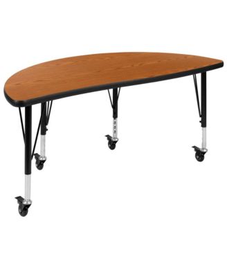 Mobile 47.5" Half Circle Wave Flexible Collaborative Kids Adjustable Activity Table
