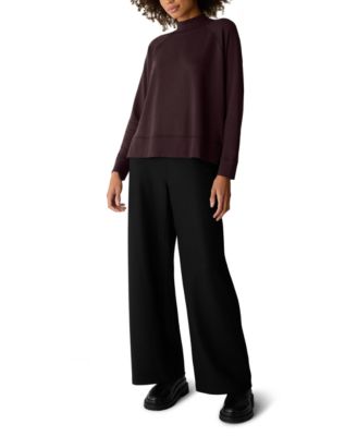 Women's Side Slit Detail High Neck Top